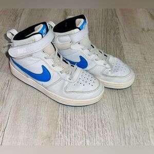 Boys Nike White and Blue Sneakers